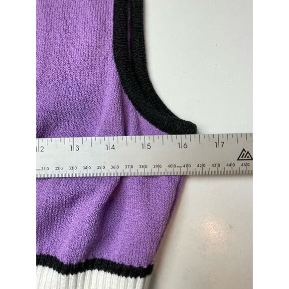 ST. JOHN SPORT Marie Gray Sleeveless Small Purple Waist Length Knit Tank - Picture 6 of 9
